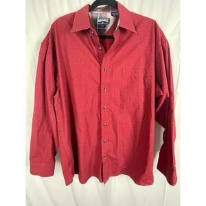 Panhandle Slim Shirt Mens Large Pearl Snap Red Long‎ Sleeve Western